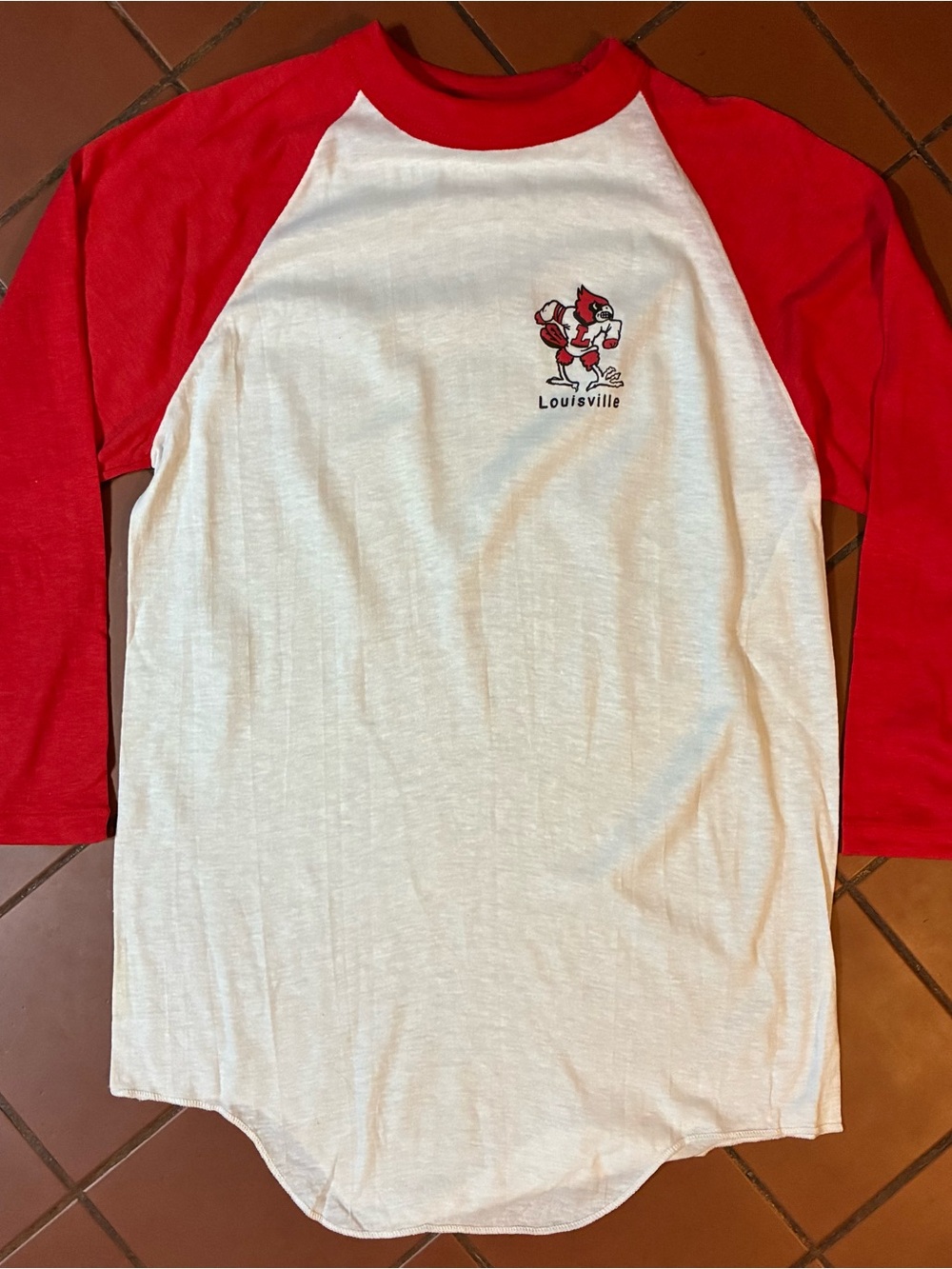 Vintage 70s/80s University Of Louisville Cardinals Baseball Raglan Tee Sz M (S)